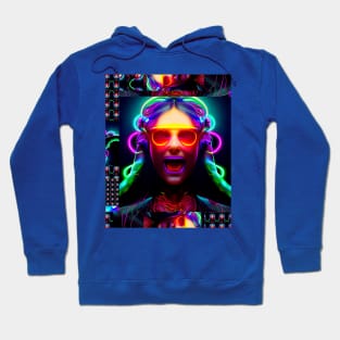 Neon Cyberpunk Urban Pop Girl Hoodie